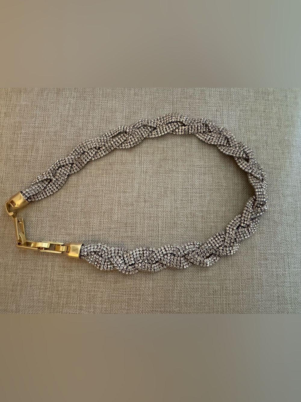 Clare V Fete Collar - Braided Pave Necklace with Gold Clasp - Picture 4 of 4